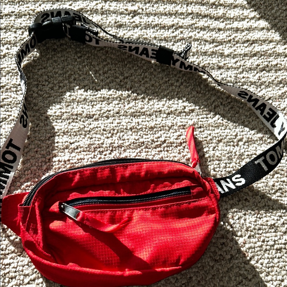 Tommy Hilfiger Red Fanny pack with adjustable belt. Price firm.